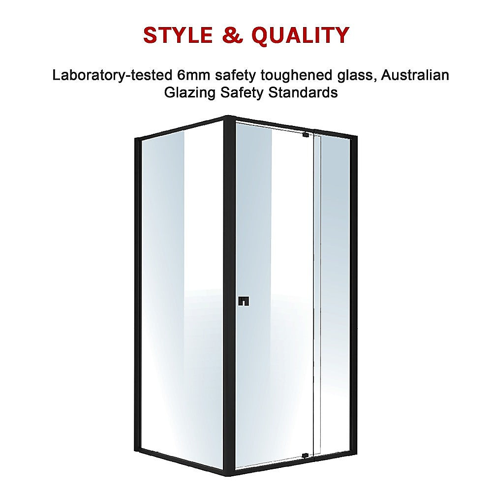 Semi Frameless Shower Screen (98~106)x 195cm & (89~92)x 195cm Side AS/NZS Glass V63-824561