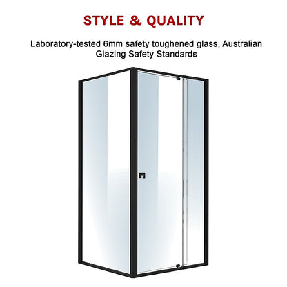Semi Frameless Shower Screen (98~106)x 195cm & (89~92)x 195cm Side AS/NZS Glass V63-824561