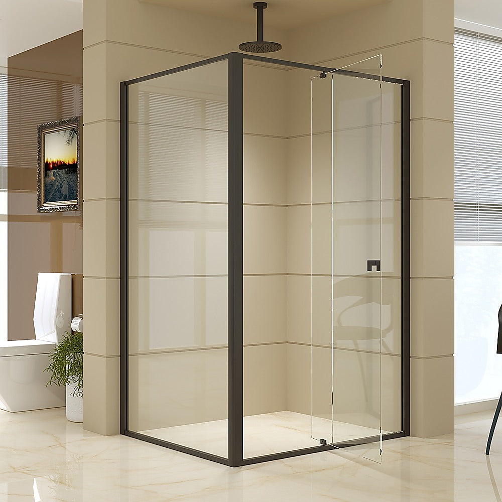 Semi Frameless Shower Screen (114~122)x 195cm & (98~101)x195cm Side AS/NZS Glass V63-824581