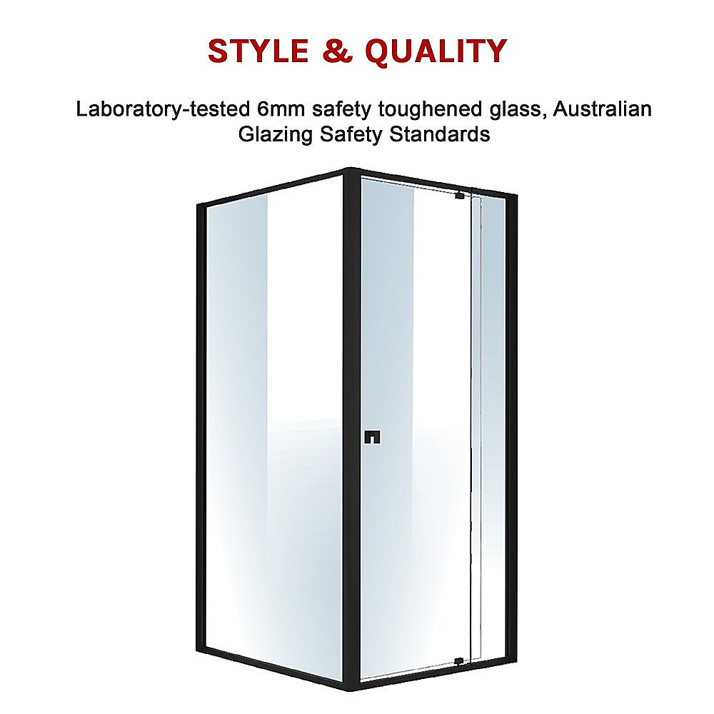 Semi Frameless Shower Screen (82~90)x 195cm & (98~101)x 195cm Side AS/NZS Glass V63-824601