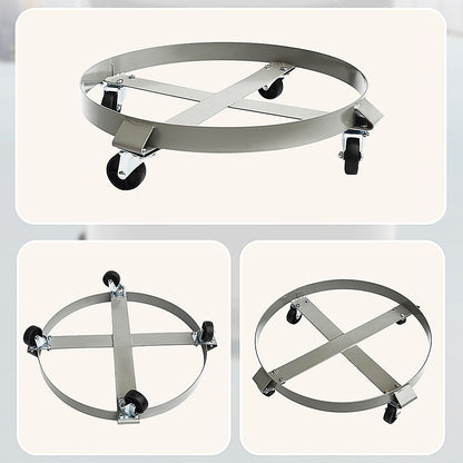 Drum Dolly 450kg 55 Gallon w Swivel Casters Heavy Duty Steel Frame Non Tipping V63-824681