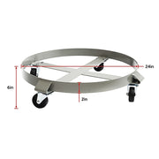 Drum Dolly 450kg 55 Gallon w Swivel Casters Heavy Duty Steel Frame Non Tipping V63-824681