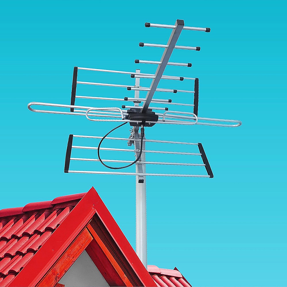 Digital TV Outdoor Antenna Aerial UHF VHF FM Signal Booster HD V63-824691