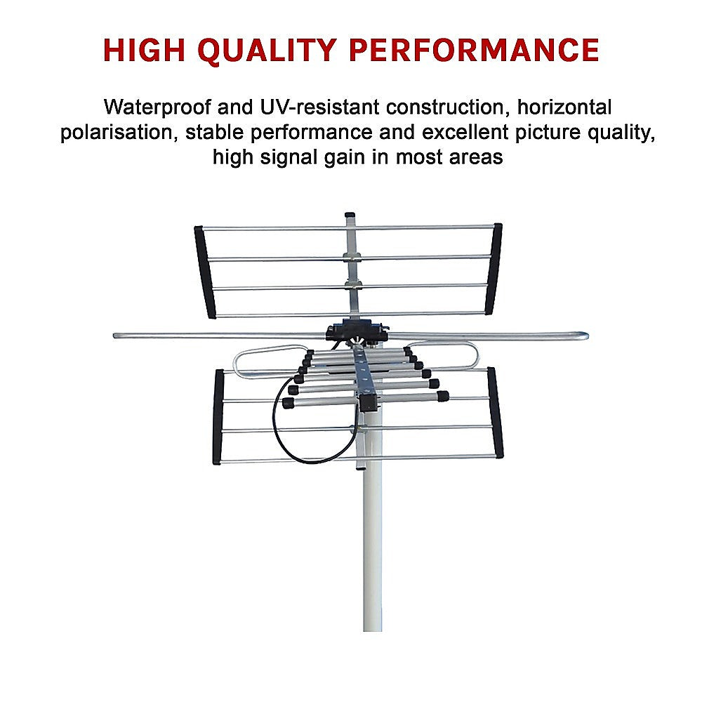 Digital TV Outdoor Antenna Aerial UHF VHF FM Signal Booster HD V63-824691