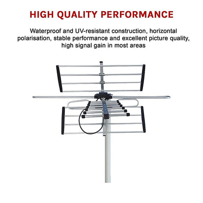 Digital TV Outdoor Antenna Aerial UHF VHF FM Signal Booster HD V63-824691