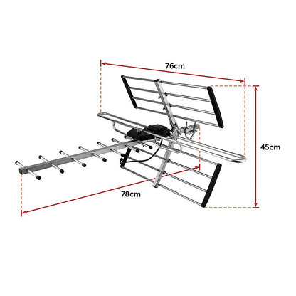 Digital TV Outdoor Antenna Aerial UHF VHF FM Signal Booster HD V63-824691