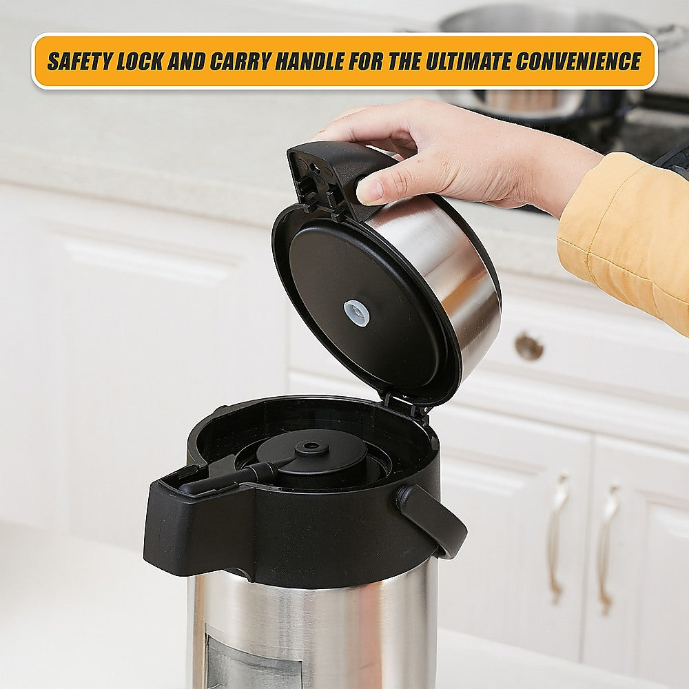 Air Pot for Tea Coffee 5L Pump Action Insulated Airpot Flask Drink Dispenser V63-824721