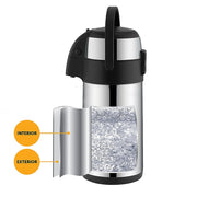Air Pot for Tea Coffee 5L Pump Action Insulated Airpot Flask Drink Dispenser V63-824721