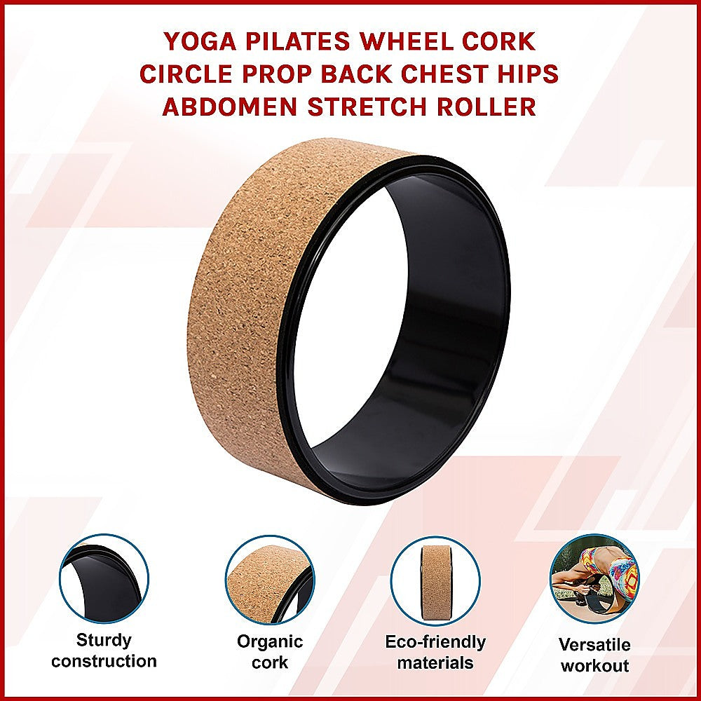 Yoga Pilates Wheel Cork Circle Prop Back Chest Hips Abdomen Stretch Roller V63-824771