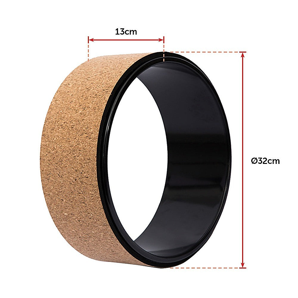 Yoga Pilates Wheel Cork Circle Prop Back Chest Hips Abdomen Stretch Roller V63-824771