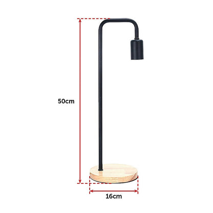Modern Table lamp Desk Light Timber Base Bedside Bedroom Black V63-824821
