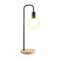 Modern Table lamp Desk Light Timber Base Bedside Bedroom Black V63-824821