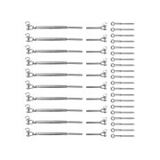 Stainless Steel Wire Rope Balustrade DIY Kit Jaw Swage Fork Turnbuckle 10 Pack For Secure Cable Railing V63-824881