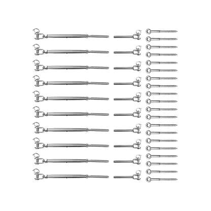 Stainless Steel Wire Rope Balustrade DIY Kit Jaw Swage Fork Turnbuckle 10 Pack For Secure Cable Railing V63-824881