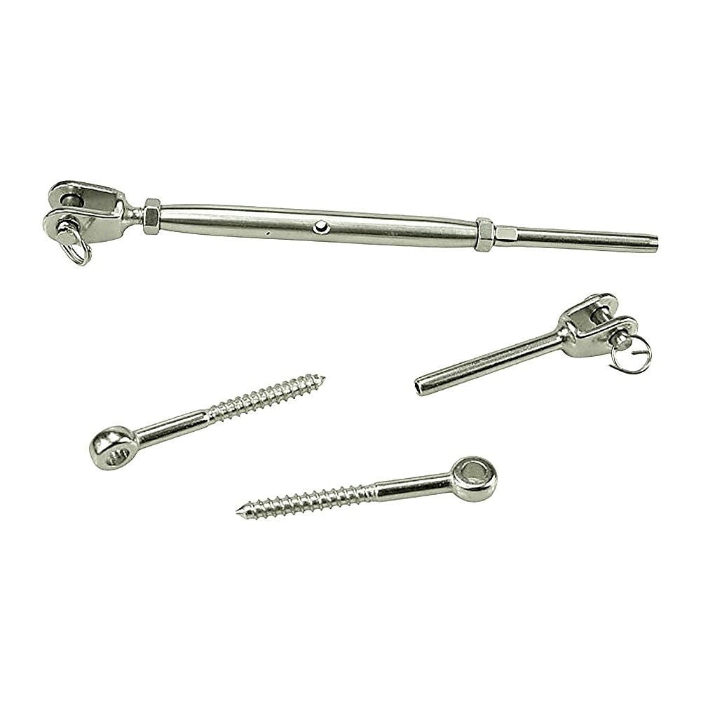 Stainless Steel Wire Rope Balustrade DIY Kit Jaw Swage Fork Turnbuckle 10 Pack For Secure Cable Railing V63-824881