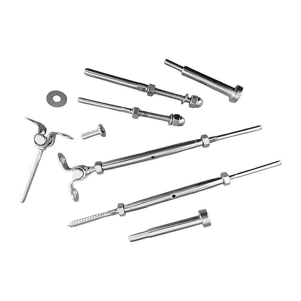 Stainless Steel Wire Rope Balustrade DIY Kit Jaw Swage Fork Turnbuckle 10 Pack For Secure Cable Railing V63-824881