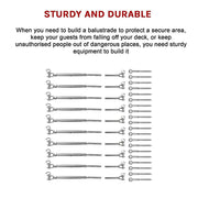 Stainless Steel Wire Rope Balustrade DIY Kit Jaw Swage Fork Turnbuckle 10 Pack For Secure Cable Railing V63-824881