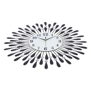 Large Modern 3D Crystal Wall Clock Luxury Art Metal Round Home Decor V63-824911