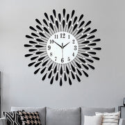 Large Modern 3D Crystal Wall Clock Luxury Art Metal Round Home Decor V63-824911