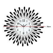 Large Modern 3D Crystal Wall Clock Luxury Art Metal Round Home Decor V63-824911