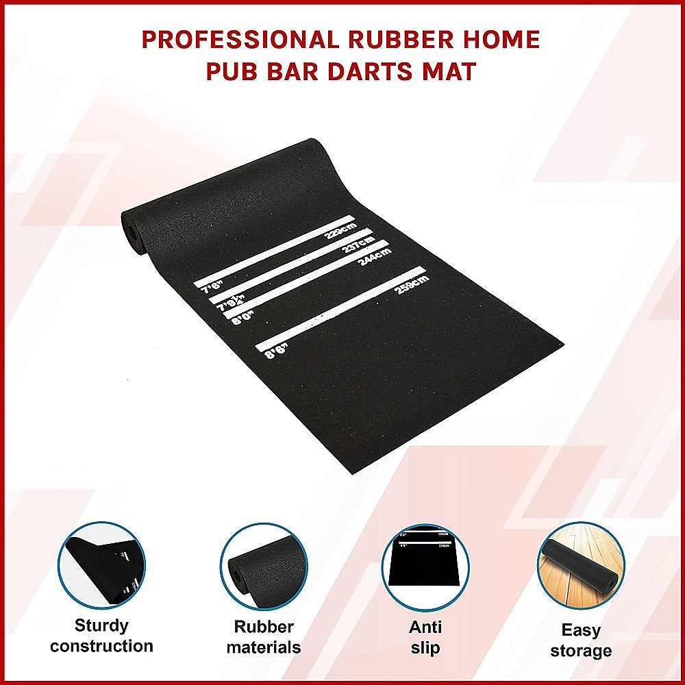 300cm Professional Rubber Darts Mat Home Pub Bar Floor Protector With Throw Line For Accurate Play V63-824921