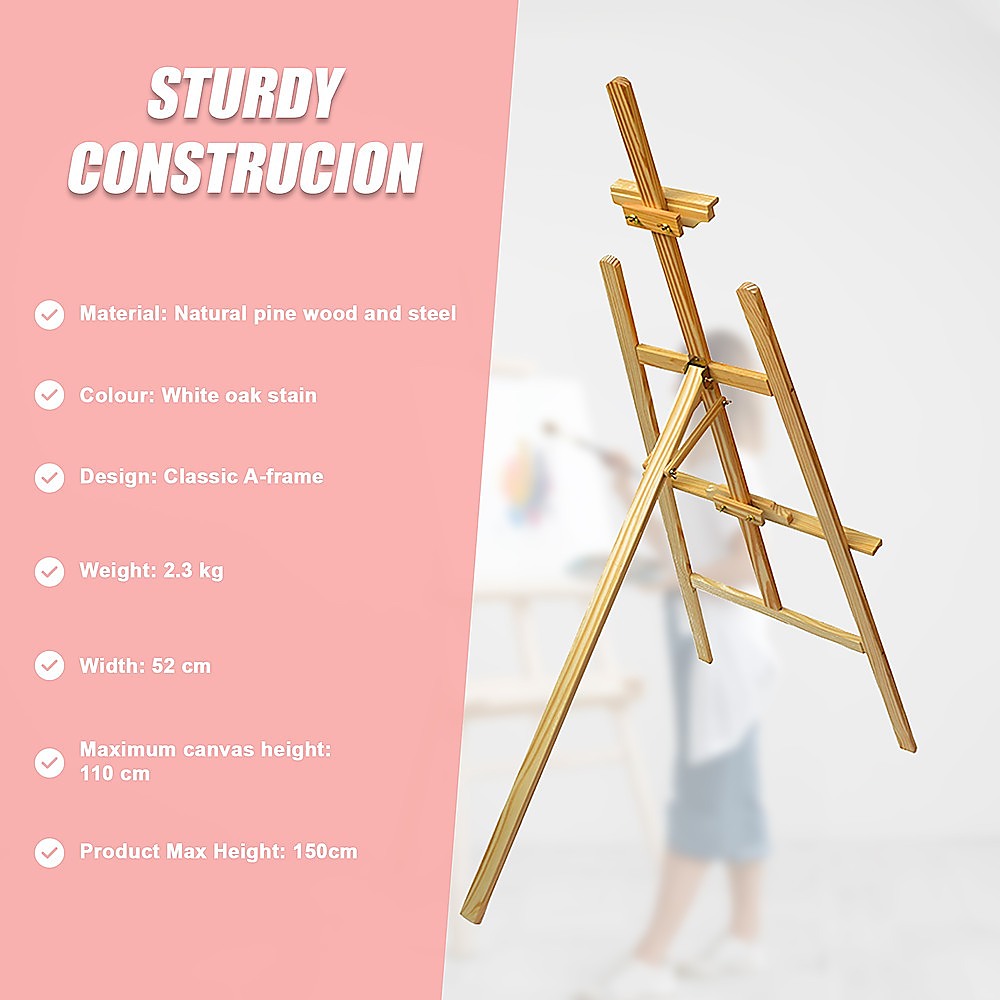 Pine Wood Easel Artist Art Display Painting Shop Tripod Stand Wedding V63-824931
