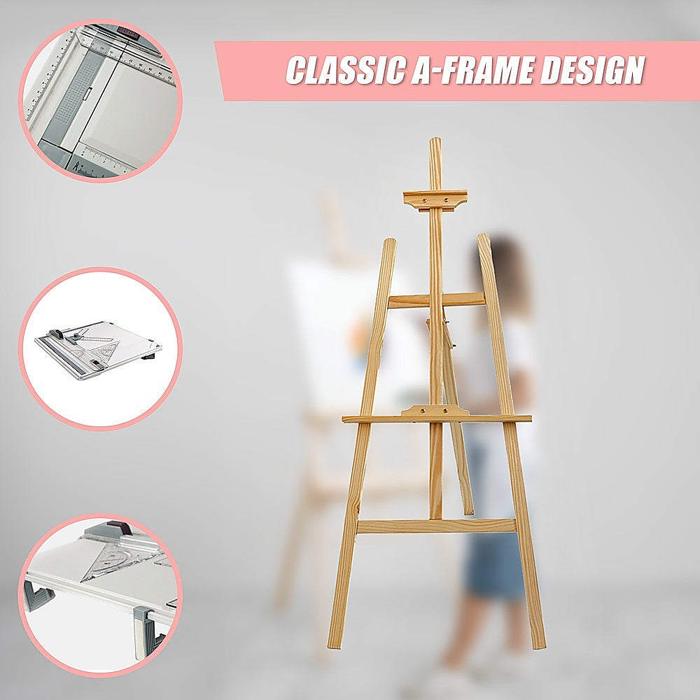 Pine Wood Easel Artist Art Display Painting Shop Tripod Stand Wedding V63-824931