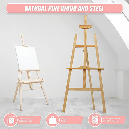 Pine Wood Easel Artist Art Display Painting Shop Tripod Stand Wedding V63-824931