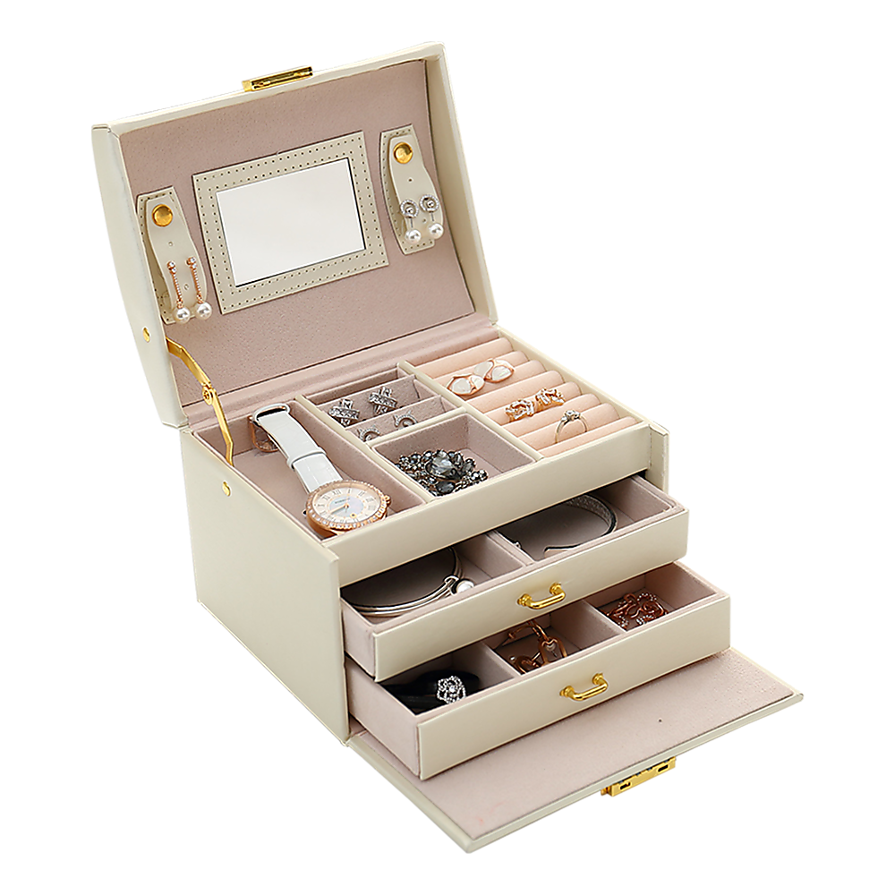 Jewellery Storage Box Girls Ring Necklace Display Organiser Case For Neat Accessory Storage V63-824941