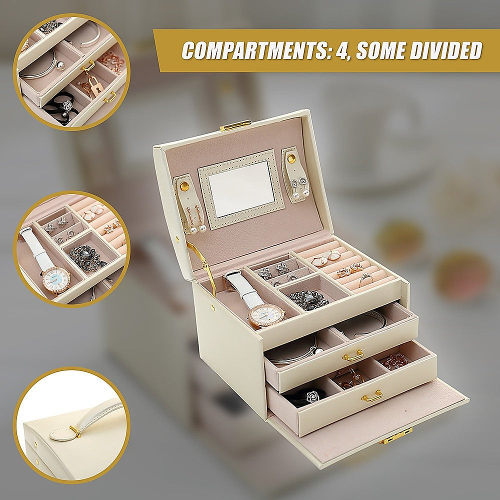 Jewellery Storage Box Girls Ring Necklace Display Organiser Case For Neat Accessory Storage V63-824941