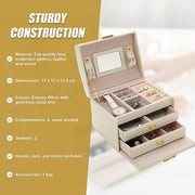 Jewellery Storage Box Girls Ring Necklace Display Organiser Case For Neat Accessory Storage V63-824941
