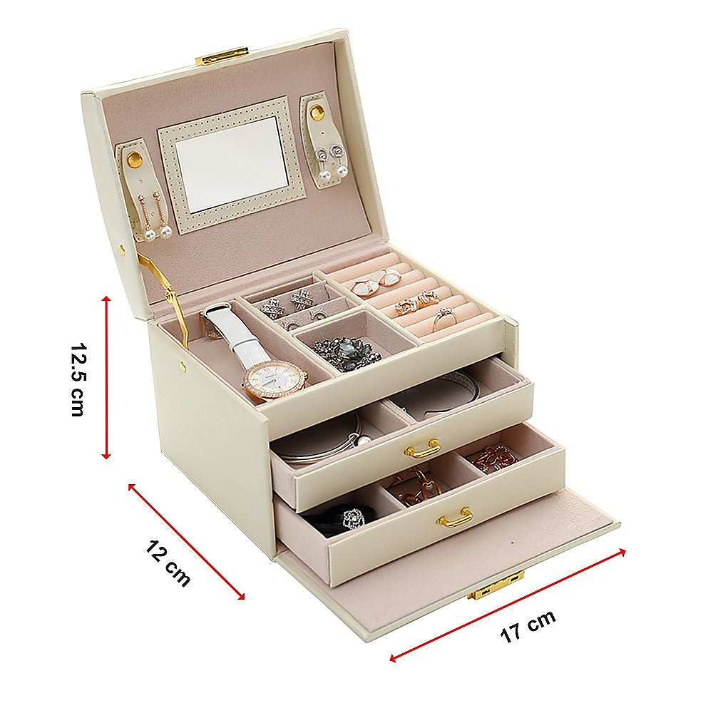 Jewellery Storage Box Girls Ring Necklace Display Organiser Case For Neat Accessory Storage V63-824941