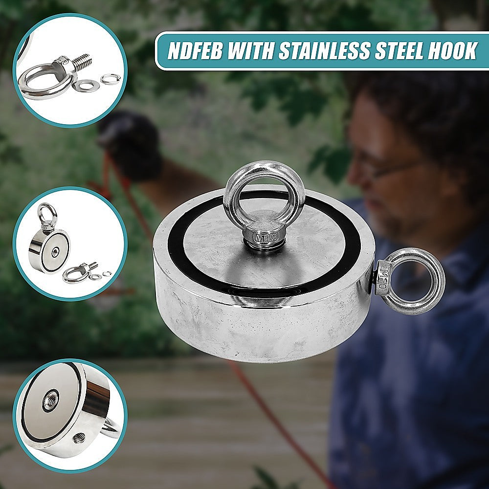 340Kg Salvage Strong Recovery Magnet Neodymium Hook Treasure Hunting Fishing V63-824961