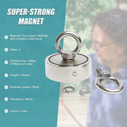 340Kg Salvage Strong Recovery Magnet Neodymium Hook Treasure Hunting Fishing V63-824961