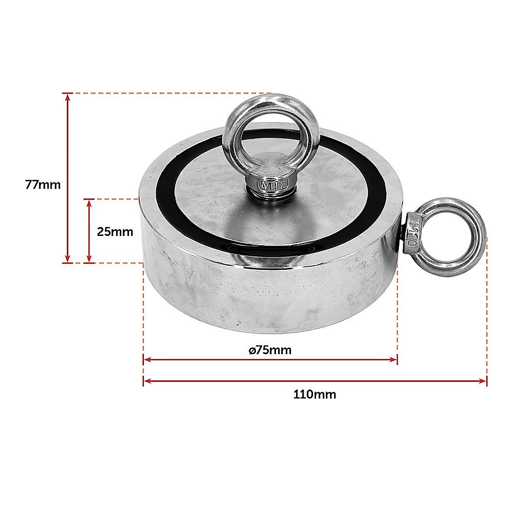 340Kg Salvage Strong Recovery Magnet Neodymium Hook Treasure Hunting Fishing V63-824961