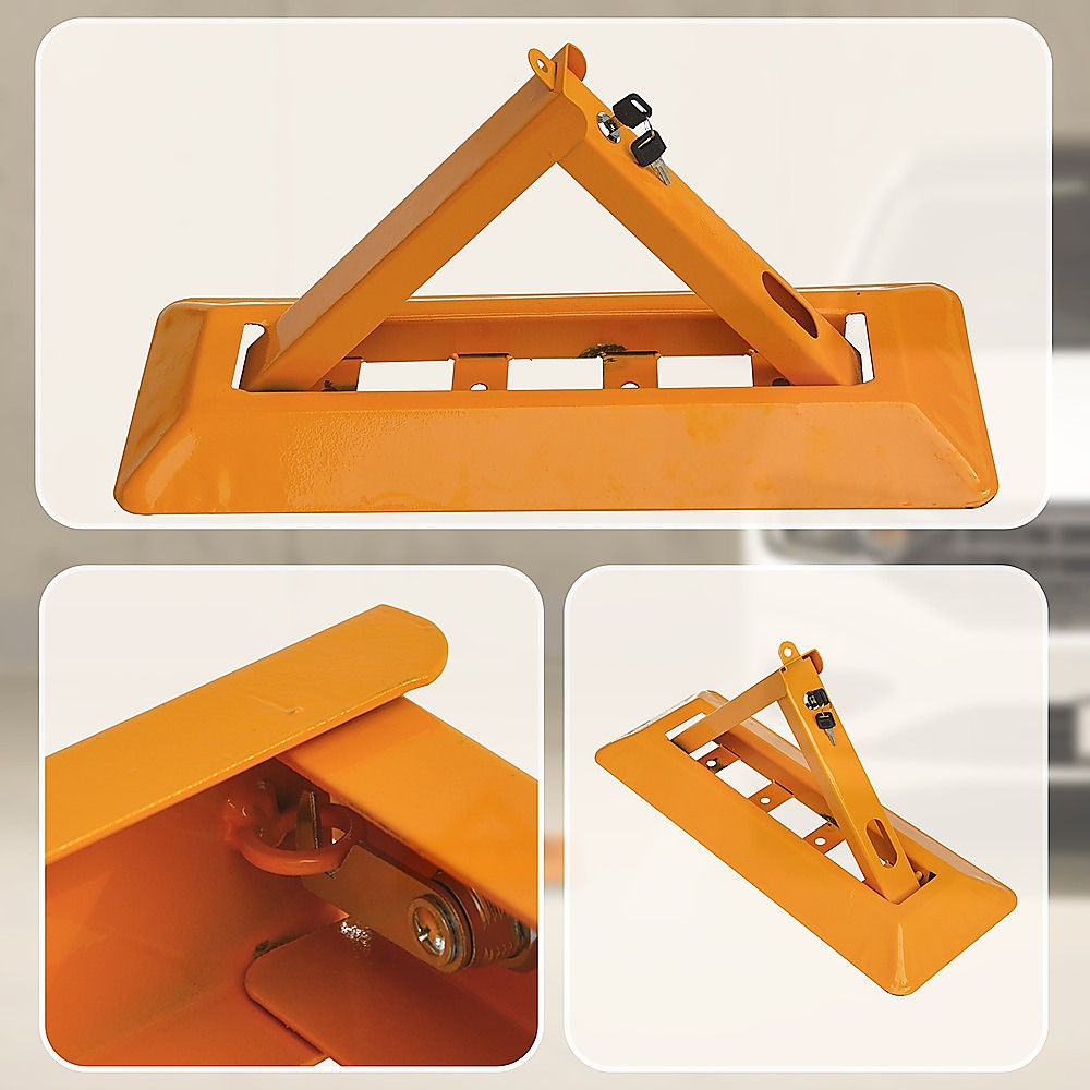 60cm Iron Fold Down Vehicle Security Parking Lock Bollard Barrier For Reserved Car Parking Protection V63-824971