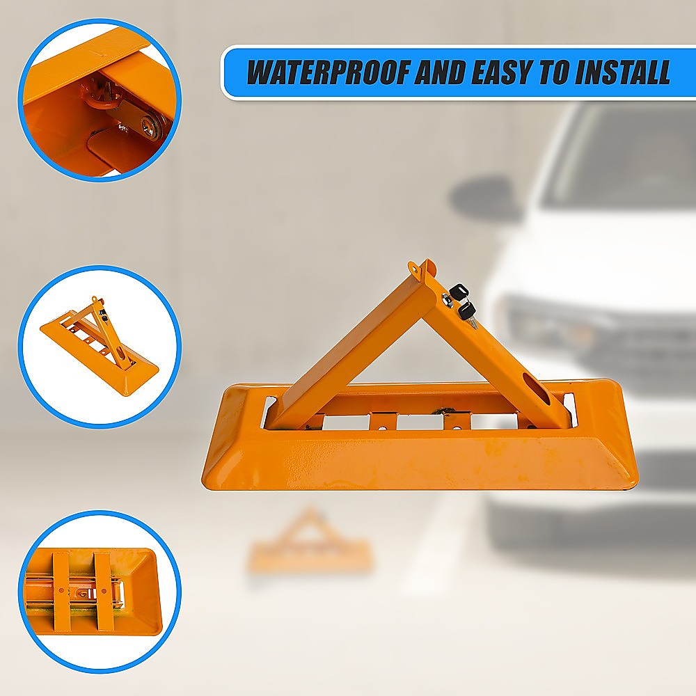 60cm Iron Fold Down Vehicle Security Parking Lock Bollard Barrier For Reserved Car Parking Protection V63-824971