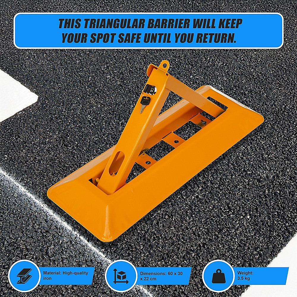 60cm Iron Fold Down Vehicle Security Parking Lock Bollard Barrier For Reserved Car Parking Protection V63-824971