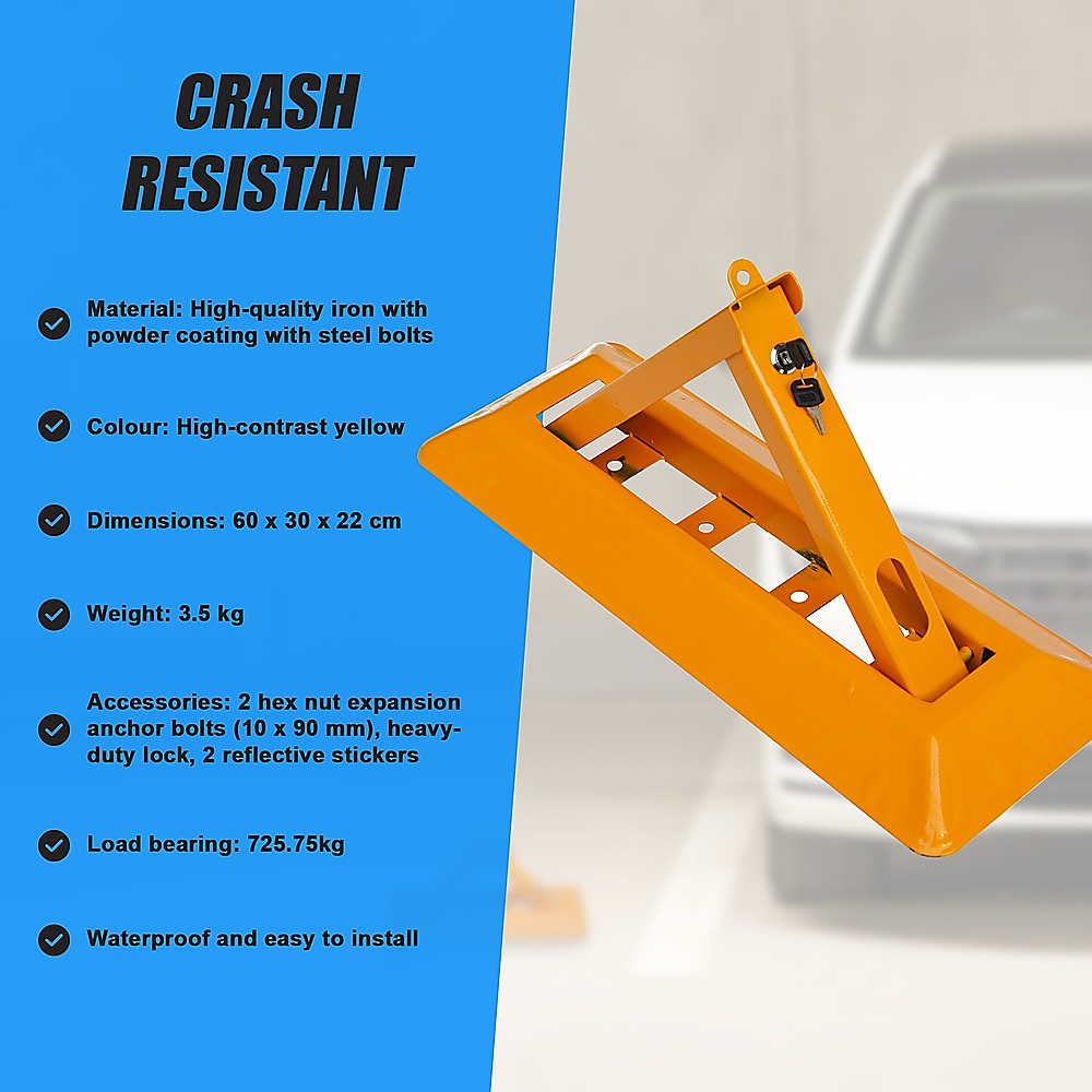 60cm Iron Fold Down Vehicle Security Parking Lock Bollard Barrier For Reserved Car Parking Protection V63-824971