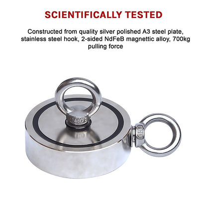 700Kg Salvage Strong Recovery Magnet Neodymium Hook Treasure Hunting Fishing V63-825001