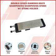 Double-Sided Diamond Knife Sharpeners Sharpening Stone W/ Stone Holder V63-825451