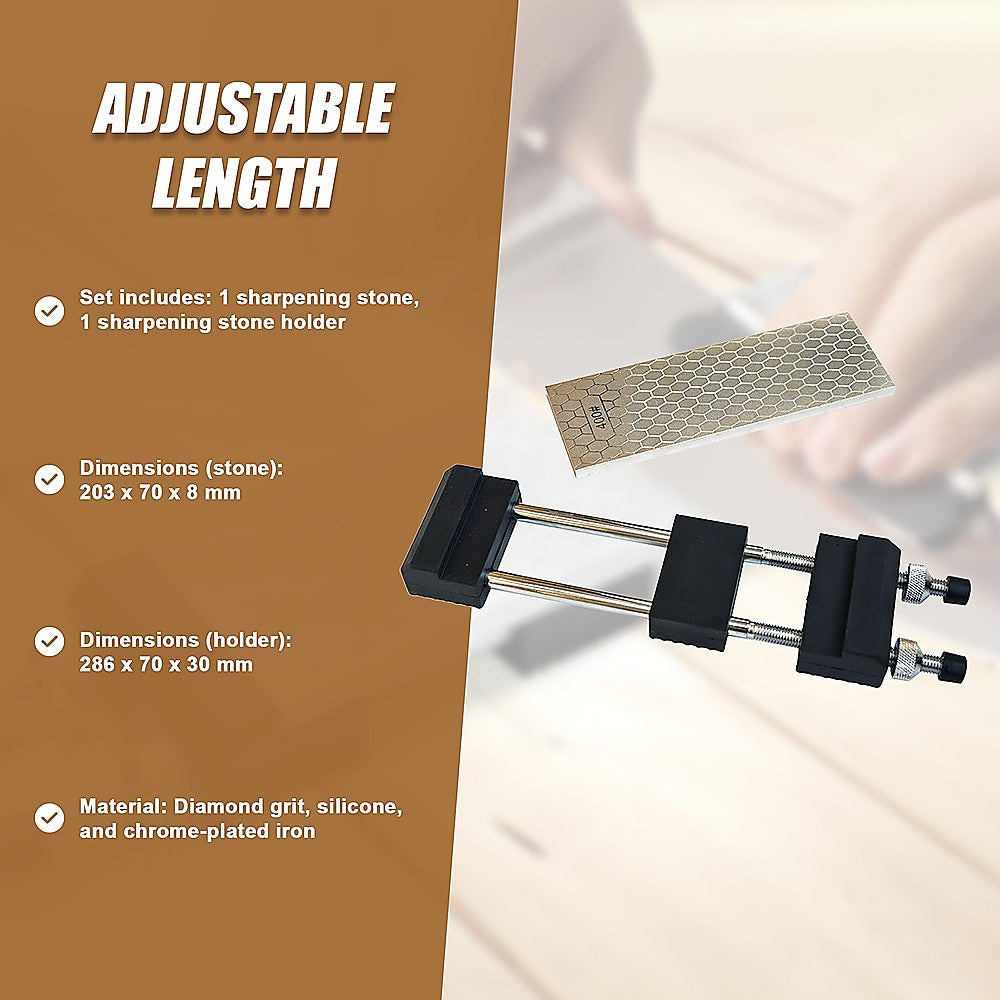 Double-Sided Diamond Knife Sharpeners Sharpening Stone W/ Stone Holder V63-825451