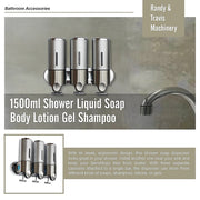 1500ml Shower Liquid Soap Body Lotion Gel Shampoo Bathroom Dispenser V63-825461
