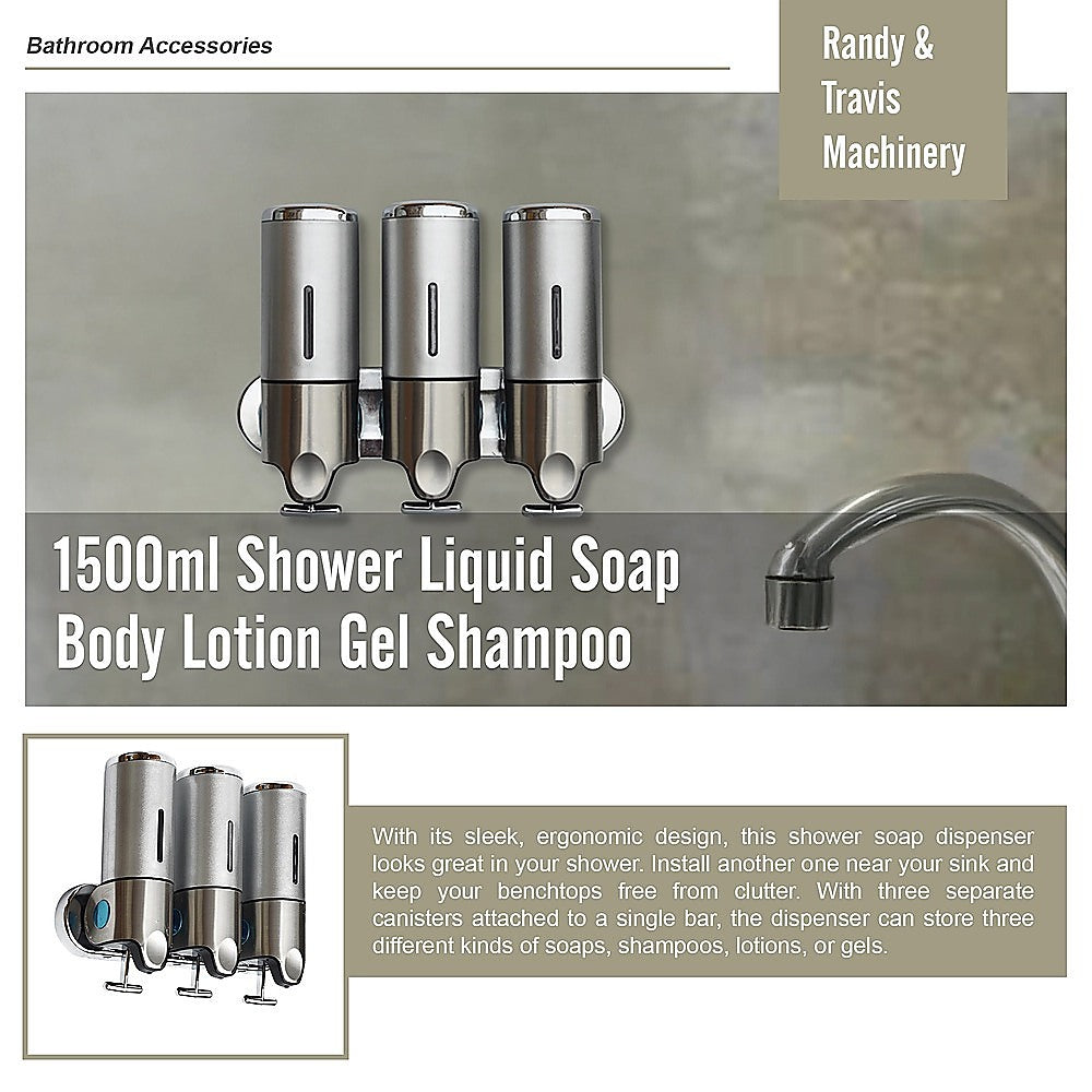 1500ml Shower Liquid Soap Body Lotion Gel Shampoo Bathroom Dispenser V63-825461