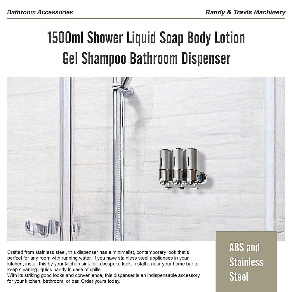 1500ml Shower Liquid Soap Body Lotion Gel Shampoo Bathroom Dispenser V63-825461