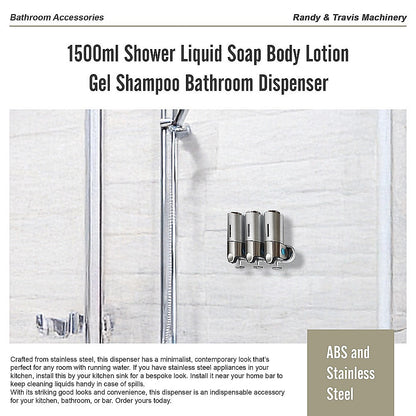1500ml Shower Liquid Soap Body Lotion Gel Shampoo Bathroom Dispenser V63-825461