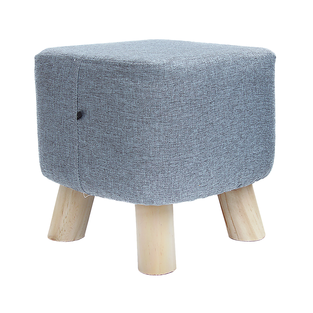 Fabric Ottoman Foot Stool Rest Pouffe Footstool Wood Storage Padded Seat V63-825501