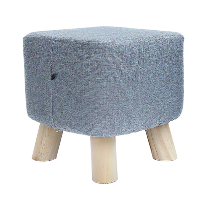 Fabric Ottoman Foot Stool Rest Pouffe Footstool Wood Storage Padded Seat V63-825501