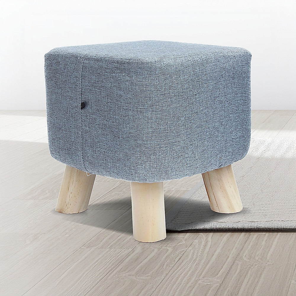 Fabric Ottoman Foot Stool Rest Pouffe Footstool Wood Storage Padded Seat V63-825501