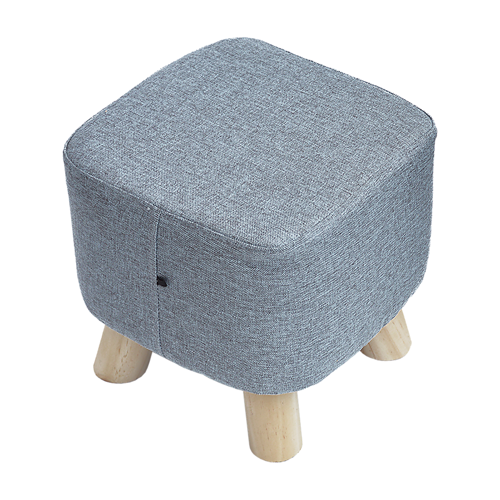 Fabric Ottoman Foot Stool Rest Pouffe Footstool Wood Storage Padded Seat V63-825501
